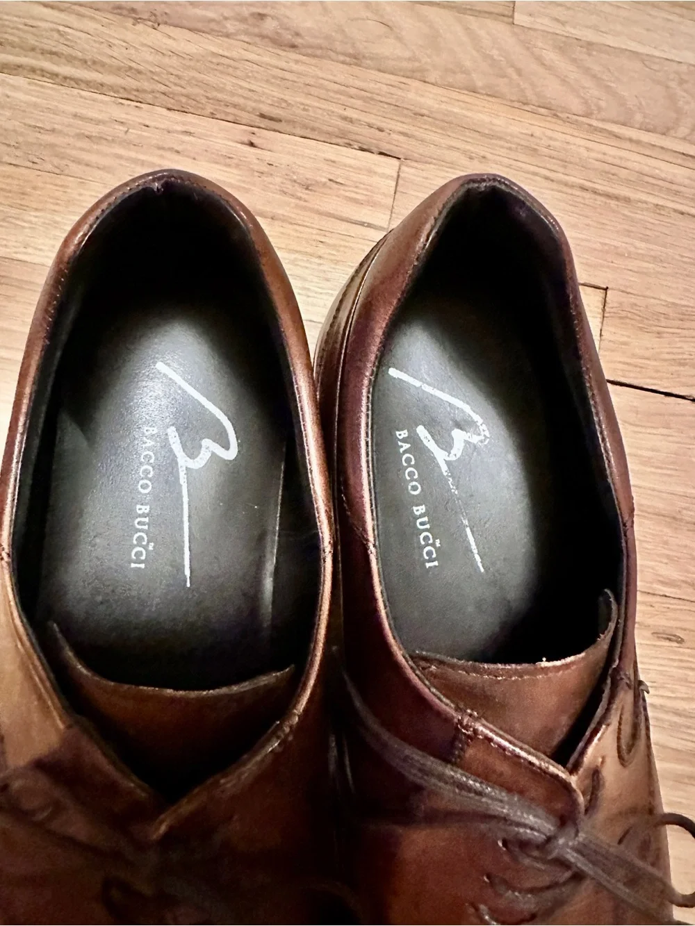 Bocce Bucci Italian Brown Leather Shoes - Classic Lace-Up